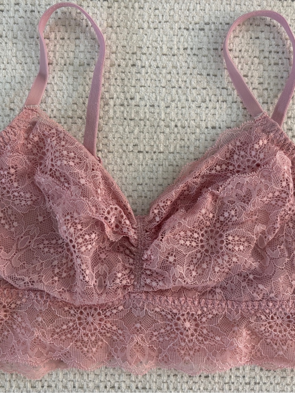 PINK Victoria’s Secret Lace Bralette - Dusty Rose, Medium - Picture 2 of 7